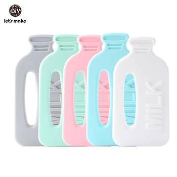 

Let's make 5pc Silicone Baby Pendant BPA Free Milk Bottle New Year Christmas Gift Food Grade Silicone Teethers Biting Teether