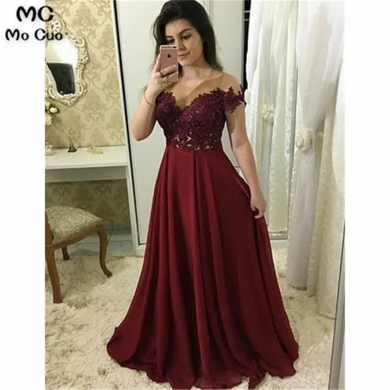 Vestido de noche Burdeos hombros descubiertos para adolescentes, con apliques, de gasa, línea A, para fiesta graduación, 2020|Vestidos - AliExpress