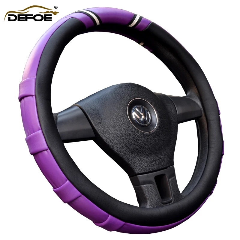 

New design Car steering wheel cover Antiskid and wear-resistant steering wheel 6 color chose Micro Fiber Leather material