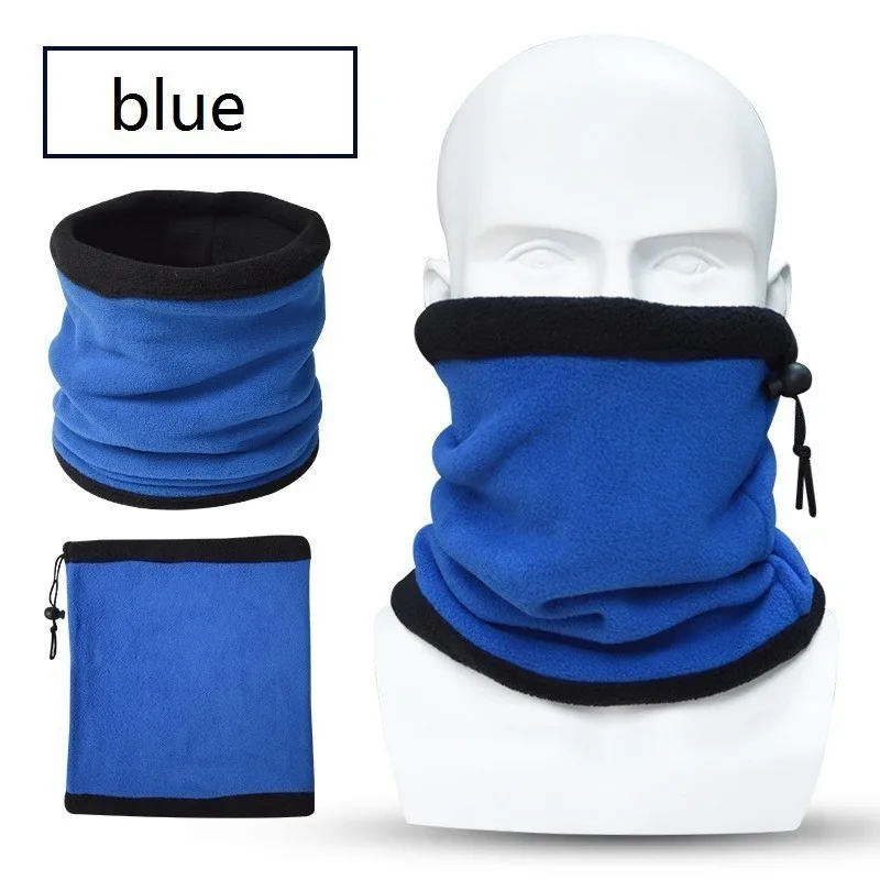 JAMONT Популярные двухслойные многоцелевой Полярный Манишка из флиса уха теплые, маска шляпа для спорта на открытом воздухе - Цвет: blue