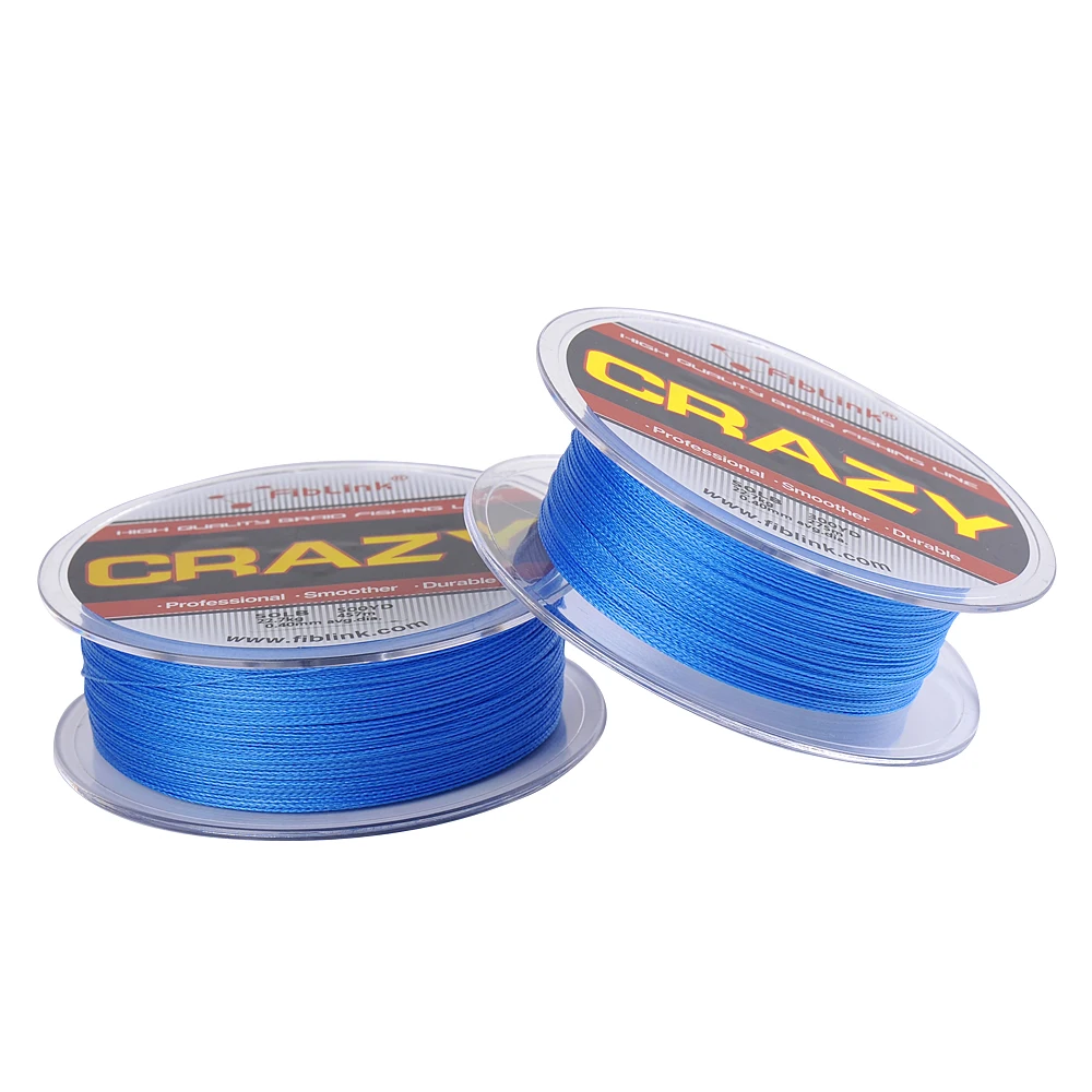 Fiblink Crazy Fishing Lines 457M 500 ярдов 4 нити PE плетеные лески синие 10Lb 80 lb супер прочная леска