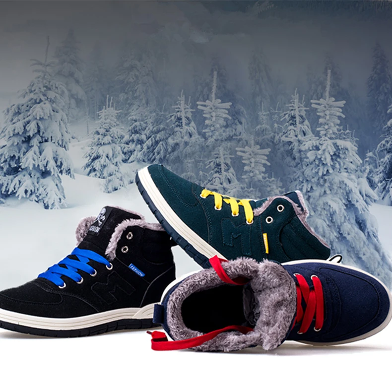 Brand Men's Winter Shoes Man Big Size Sneaker Mens Ankle Leather Boots Men Male Boot Warm Fur Classic Casual Snow Bot (3)
