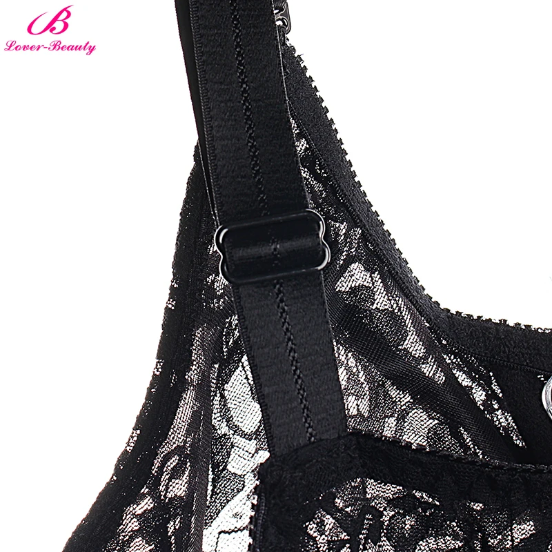 Lover-Beauty Plus Size Sexy Black Lace Shaper Women Lingerie Corselet Elastic Bodysuit Transparet Full Body Slim Control 38D 40D