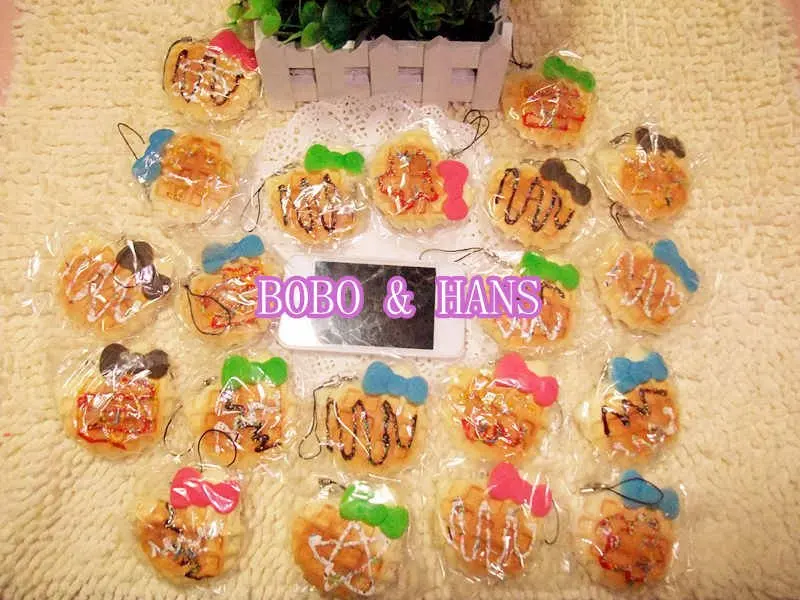 bilder für Neue Nette stil Waffel (Wafer) squishy charme/PU handy gurt/Großhandel bilder für Neue Nette stil Waffel (Wafer) squishy charme/PU handy gurt/Großhandel