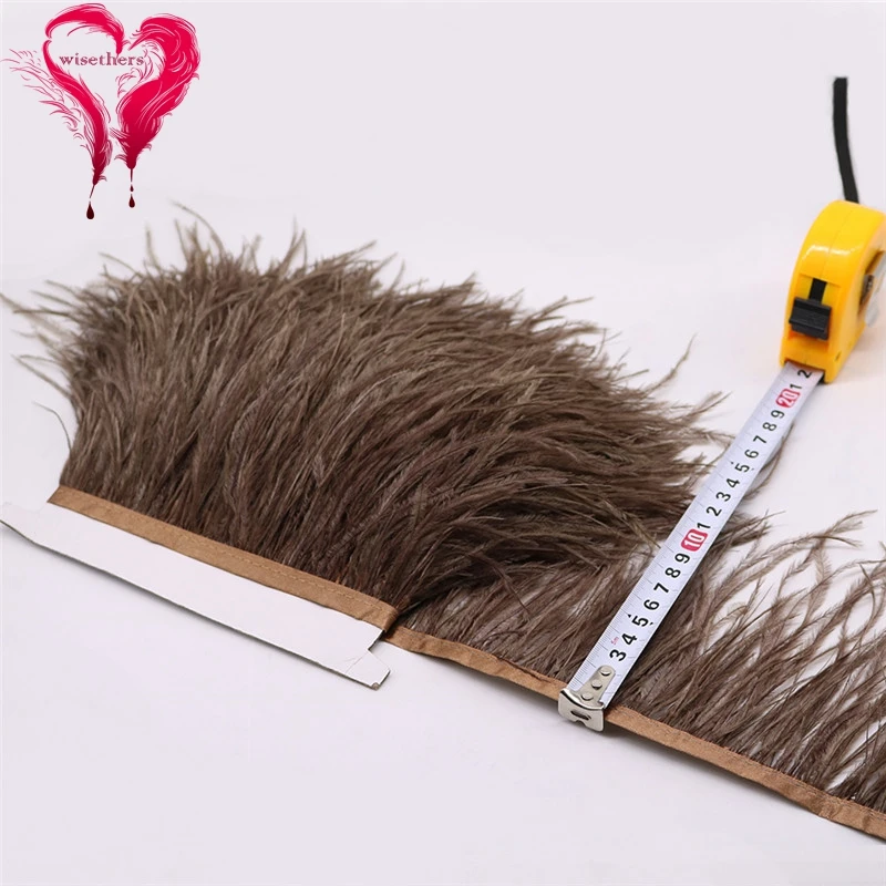 30 dark coffee ostrich feather fringe 5