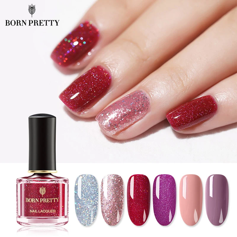 BORN PRETTY голографическая Однотонная одежда лак для ногтей 6 мл Peel Off на водной