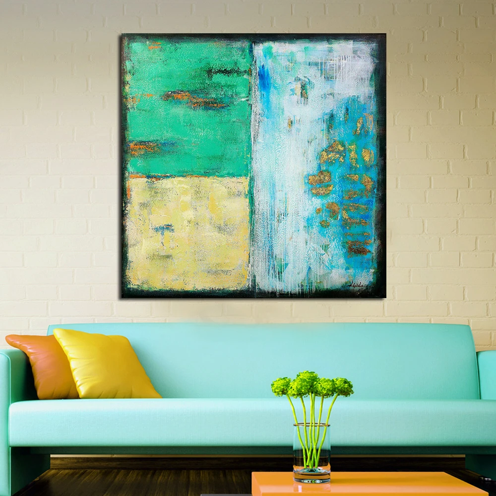 

QKART Wall Art no Framed Blue Sea Oil Painting Canvas Wall Pictures for living Room Office Bedroom Home Decor