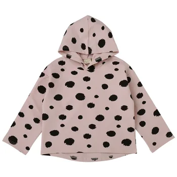 

2019 new children's clothes dot print girls long-sleeved cotton wave point pullover baby girl fashion hoodie winter sweatshirt