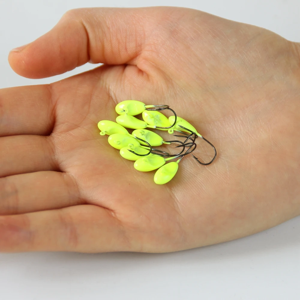 12pcs Mini Jig Heads Fishing Lure Small Jig Head Fish Barbed Hooks 1.1g For Soft Bait Carp Fishing Grub Fishing GreenRedBlack  (19)