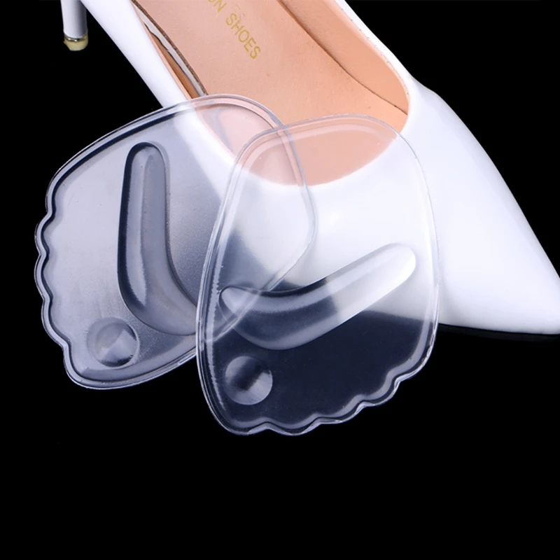 

Women 4D Silicone Gel Forefoot Pad Shoe Pad Fashion Transparent Clear Girl Anti Slip Pain Relief Thicken For High Heels Pure NEW