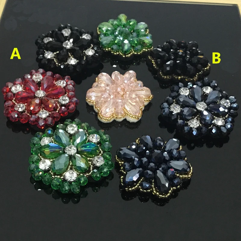 BDACY.HCMY Handmade Rhinestone Fringe Patch Trim Crystal Beaded Applique For Sewing Crafts Wedding Party Decoration Bridal Dress