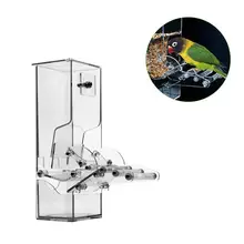 Parrot Automatic Feeder Acrylic Bird Feeder Seed Food Container Birdcage Accessories