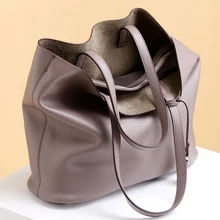 2016 Marque Designer grande capacité En Cuir véritable Sacs De Mode Vintage Solide Couleur Sacs À Main Femelle Fermeture Éclair Ouverte Épaule Sacs