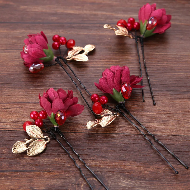 

New Women Wedding Hair Accessories Pearl Headpiece Hair Pin Floral Bridal Bridesmaid Beautiful Headdress Vine Party Gift Jewelry