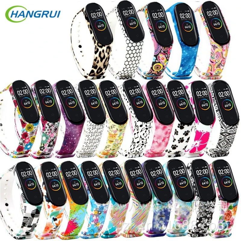 

For Mi band 4 3 strap print silicone wrist strap For xiaomi mi band 3 Replacemet camouflage wristband for Mi band 4 3 bracelet