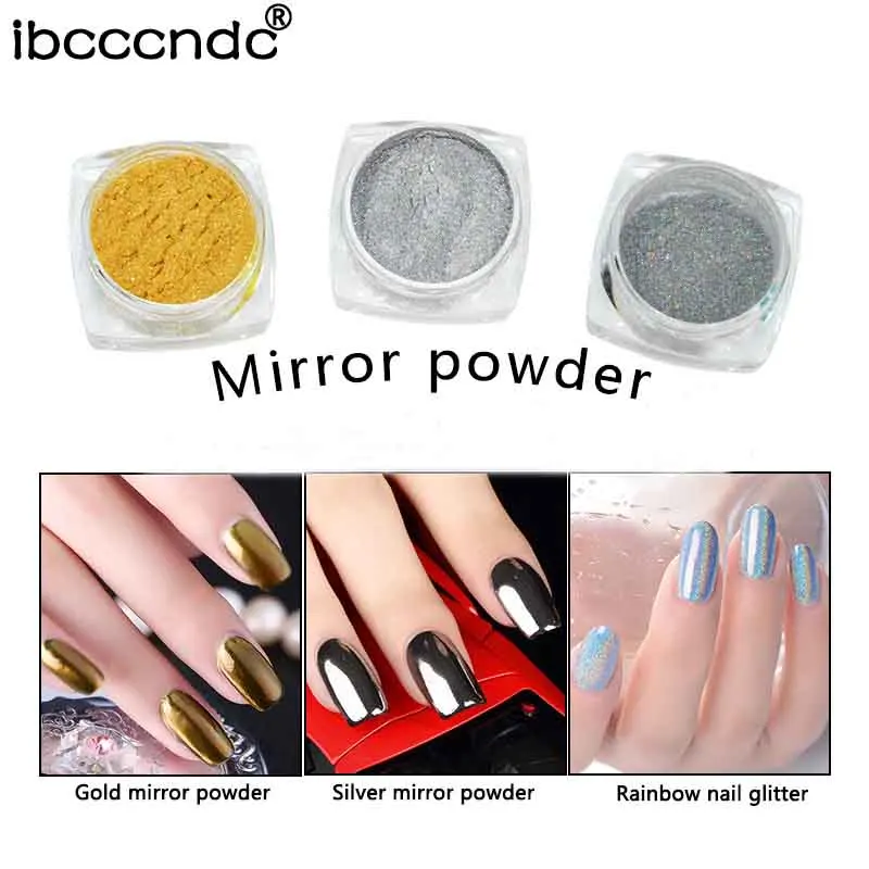 

Fashion Gold Silver Glitter Nail Dust Powder Long Lasting Mirror Effect Nail Powder DIY Nail Art Pigment Decorations Beauty
