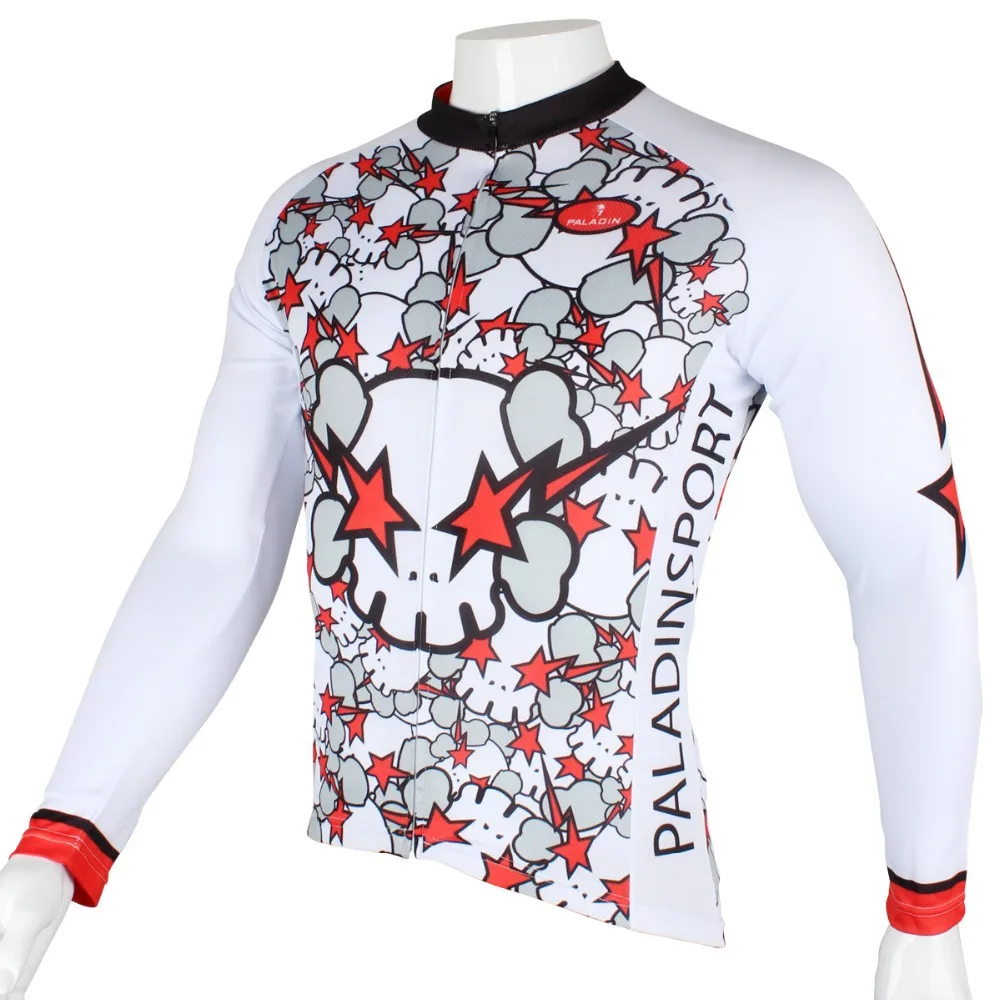 

MARTIN " Explosion Skull " Mens Long Sleeve Cycling Jersey Bike Shirt Cycling Clothing .