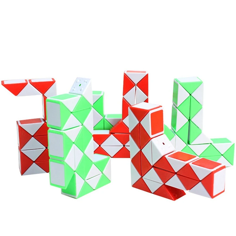 

24 Parts Foldable Magic Ruler Twist Snake Puzzle Classic Mind Brain Game Toy for Kids Education and Learning