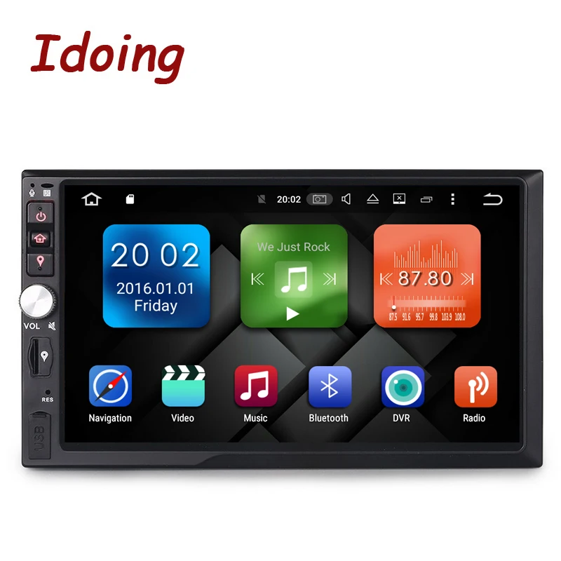 Idoing 2 Гб ОЗУ Руль " Универсальный 2Din Android6.0 автомобильный DVD мультимедийный видео плеер gps навигация Сенсорный экран Bluetooth