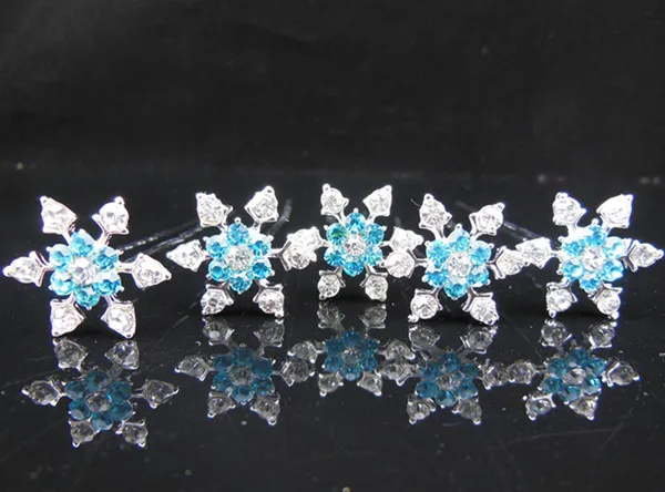 

10 Pcs 2014 New Movie Anime Snowflake Style Frozen Princess Snow Queen Elsa Hair pins Free Shipping