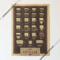 Большой Винтажный стиль ретро бумажный плакат хорошие подарки 53 см * 38 см (21*15 дюймов) Эспрессо Таблица соотношения - изображение