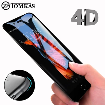 4D Round Curved Edge Tempered Glass For iPhone 6 6s Plus 7 8 X Full Cover Screen Protector Premium 4D Protective TOMKAS 4D Round Curved Edge Tempered Glass For iPhone 6 6s Plus 7 8 X Full Cover Screen Protector Premium 4D Protective TOMKAS