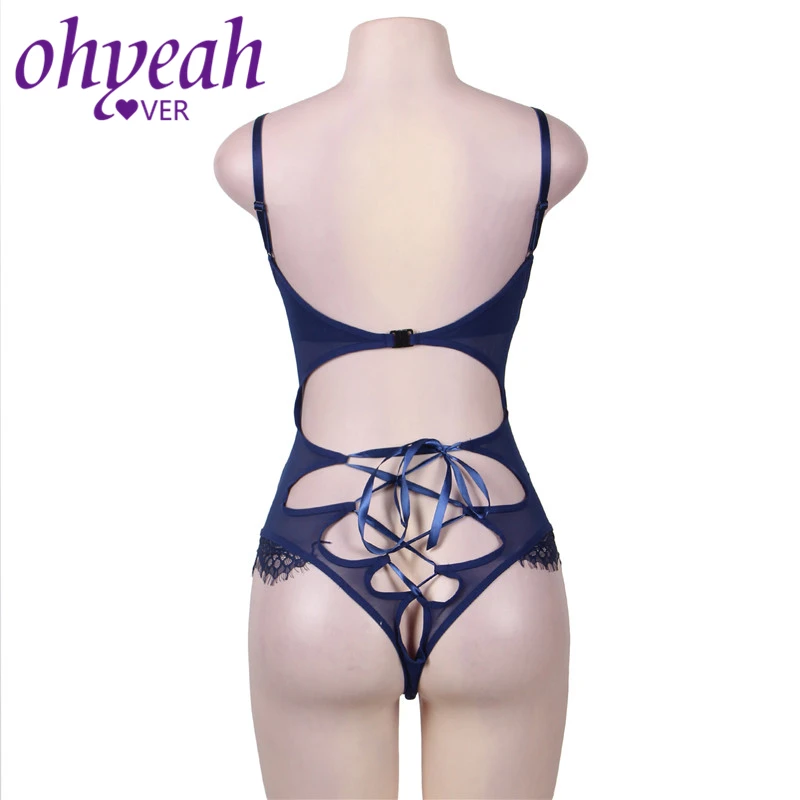 Ohyeahlover Boby Mujer, сексуальный короткий комбинезон для женщин, на шнуровке, бандажный комбинезон размера плюс, открытая спина, прозрачный комбинезон, RM80327