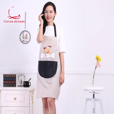 Кухонный Фартук Корейская версия милых модных любителей маникюра рабочая одежда водонепроницаемый маслонепроницаемый халат для взрослых женщин индивидуальный логотип - Цвет: 12