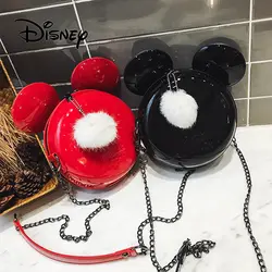 2019 корейская мода disney уши Микки маленькая круглая сумка PU дикая Дамская Наплечная Сумка девушка путешествия косметическая сумка для