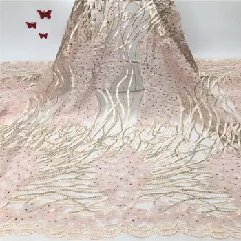 

blue embroidered tulle lace 3D lace fabric with pink flowers, embroidered lace fabric with 3D flowers bridal Lace Fabric,