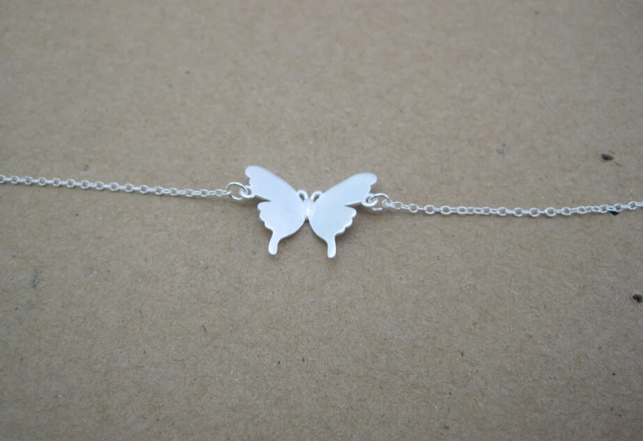 Sterling 925 silver necklace butterfly pendant necklace handmade original design jewelry the insect necklaces & pendants beauty