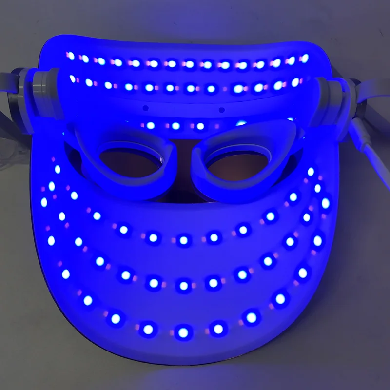 Светодиодный светильник, терапия, маска для кожи, красный, синий, желтый, светодиодный, омоложение кожи, маска для лица, Вибрационный массажер для глаз