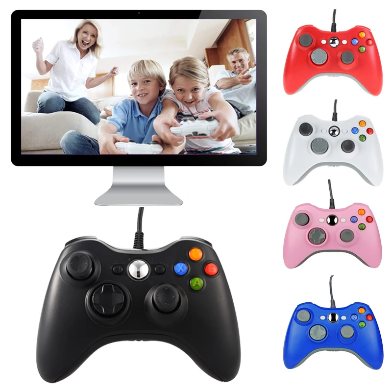 baratas USB Com Fio Gaming Controller Gamepad Joypad Para Microsoft para Xbox 360 Slim 360 para PC Gamer Android Caixa de TV Inteligente Joystick Game Pad