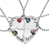 New style 4 pcs/set Stitching Broken Heart Shape Necklace Best Friends Forever And Ever Inlaid Red Blue Crystal Pendant Necklace ► Photo 1/5