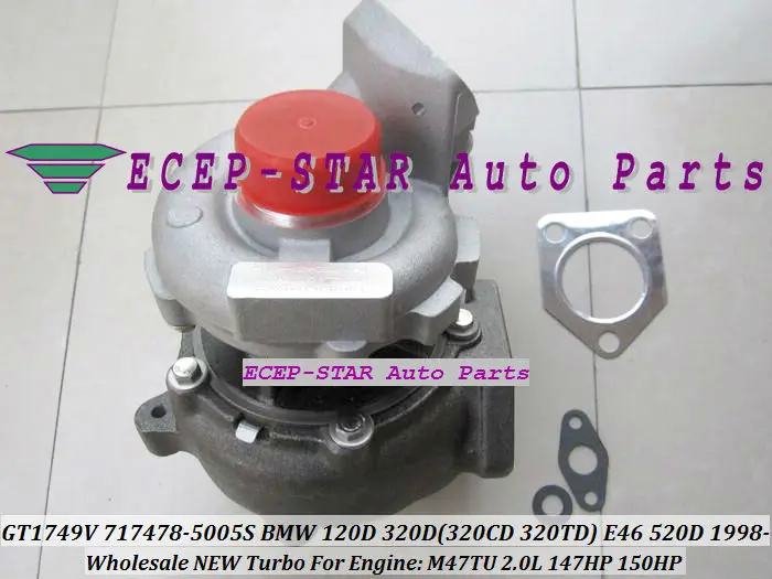 Бесплатная доставка GT1749V VNT 717478 5006S 0003 Турбокомпрессор Для BMW 120D 320D 520D X3 E83 2.0L M47TUOL