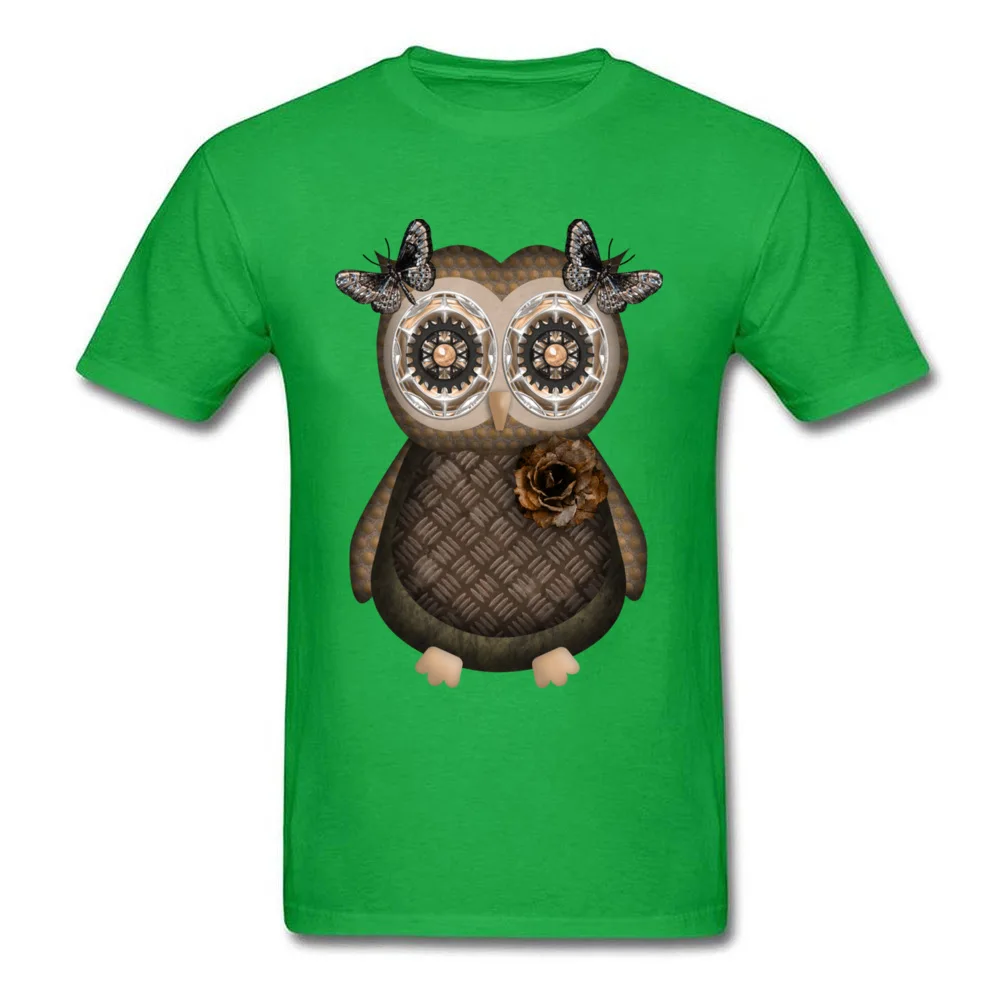 Girl Owl Fashion Short Sleeve Gift T-shirts 100% Cotton O Neck Men's Tees Geek Sweatshirts Summer/Autumn Drop Shipping Girl Owl green