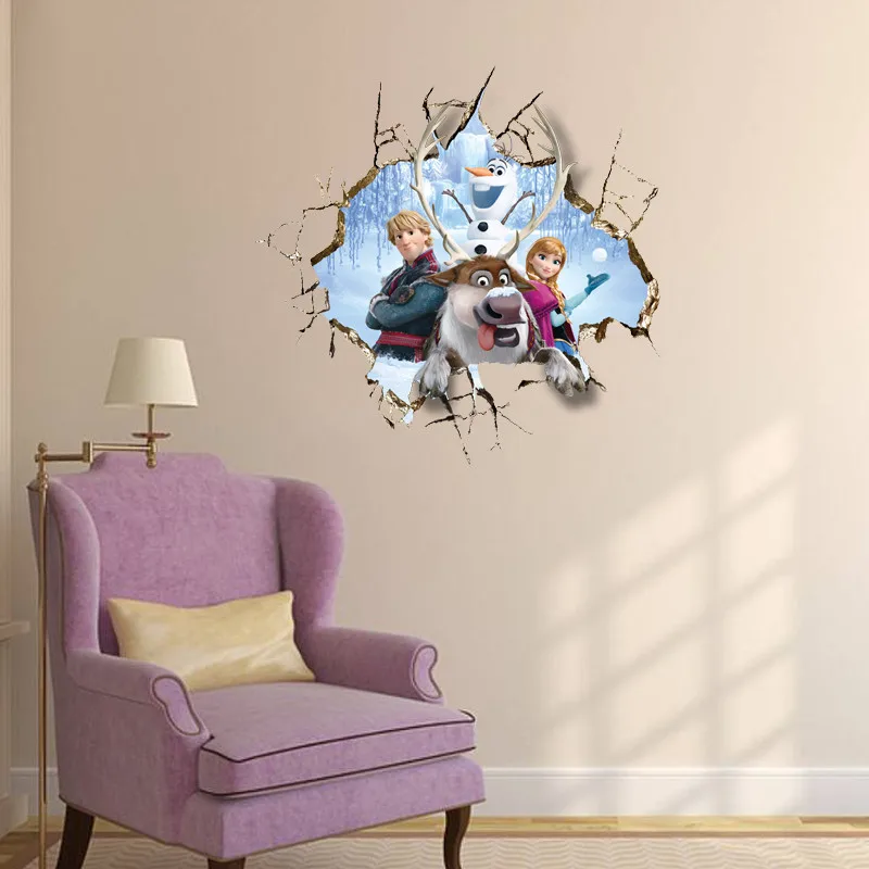 Cartoon Frozen Kids DIY 3D Sticker Snow Puzzle Children's Room Decoration Kindergarten Stickers Pegatinas Autocollant Enfant
