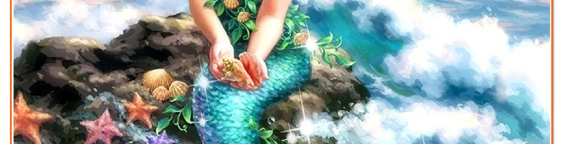 5d diamond painting mermaid fairy girl little princess full crystal handicraft canvas wall decor cross stitch beaded embroidery2061_05