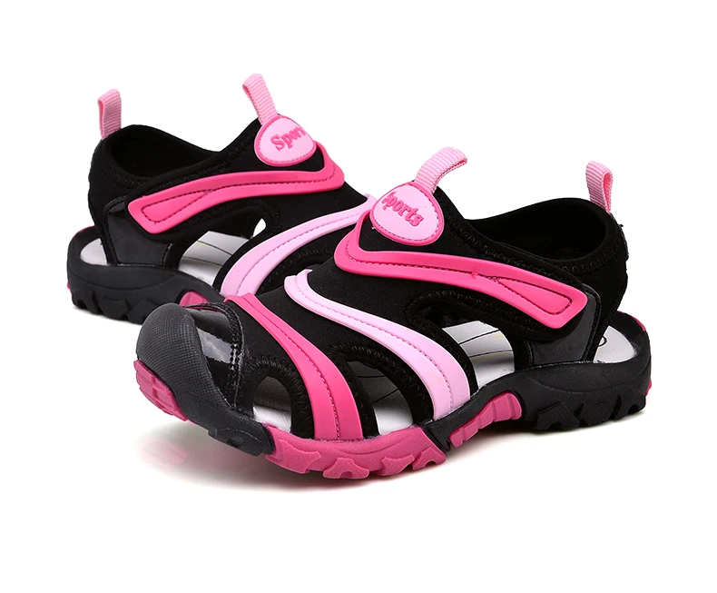 JawayKids/модные сандалии для мальчиков и девочек; дышащая повседневная обувь; детская пляжная обувь с рисунком; детская обувь; мягкая нескользящая обувь