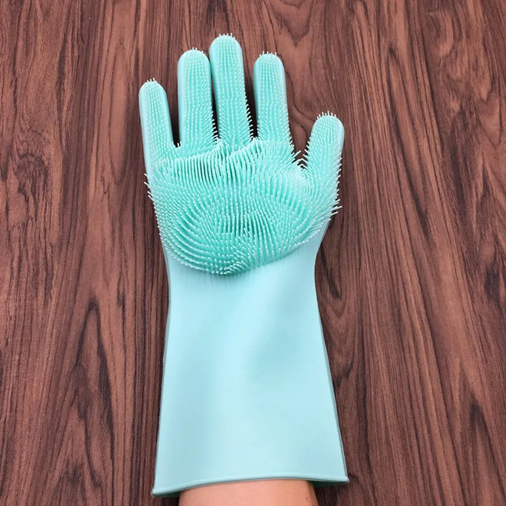 Волшебная силиконовая щетка резиновые перчатки для мытья посуды | уход за домашними животными Уход за волосами автомобиля | изолированный кухонный помощник