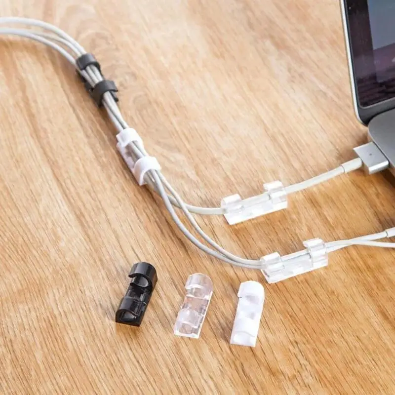 20 шт. проволочные фиксированные зажимы сетевой держатель для кабеля зажим USB шнур Органайзер автомобильный стол настенный крепеж зажимы