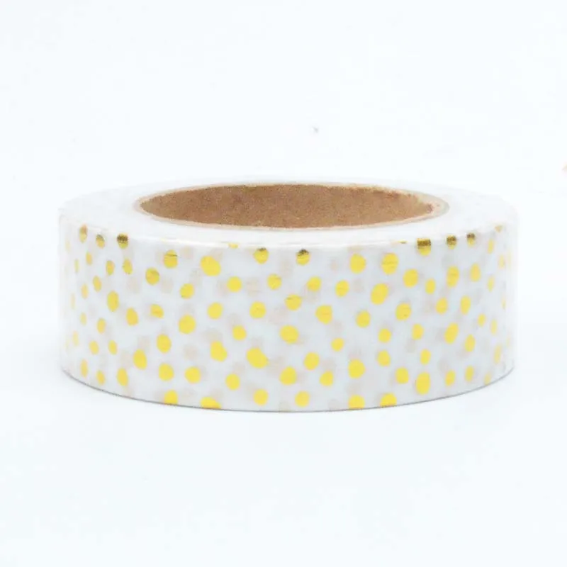 

Glitter Gold Foil Polka Dot 10 M Decorative Washi Tape Scrapbooking Planner Tool Cinta Adhesiva Paper Decorativa Masking Tape