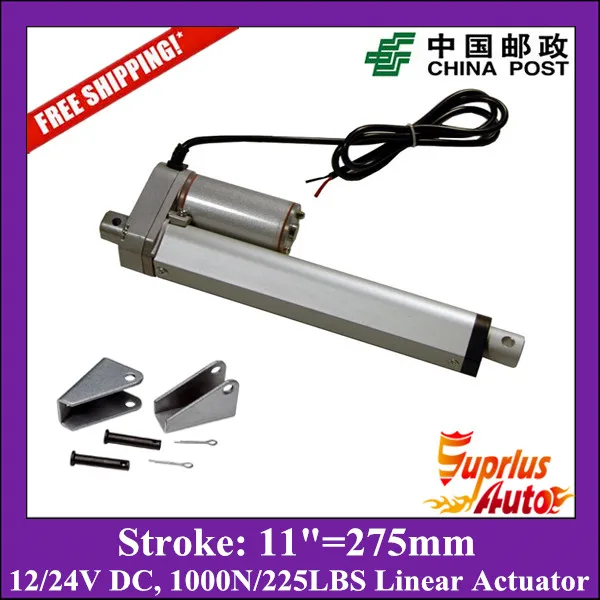 

Free DC 12V/24V 11inch/275mm linear actuator for window opener, 1000N/100kgs load linear actuators with mounting Brackets