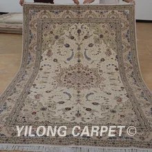 Yilong 6'x9 Oriental ручной работы овечья шерсть бежевый изысканный Ручная работа; вязаное; шерстяное ковры Индии(1416