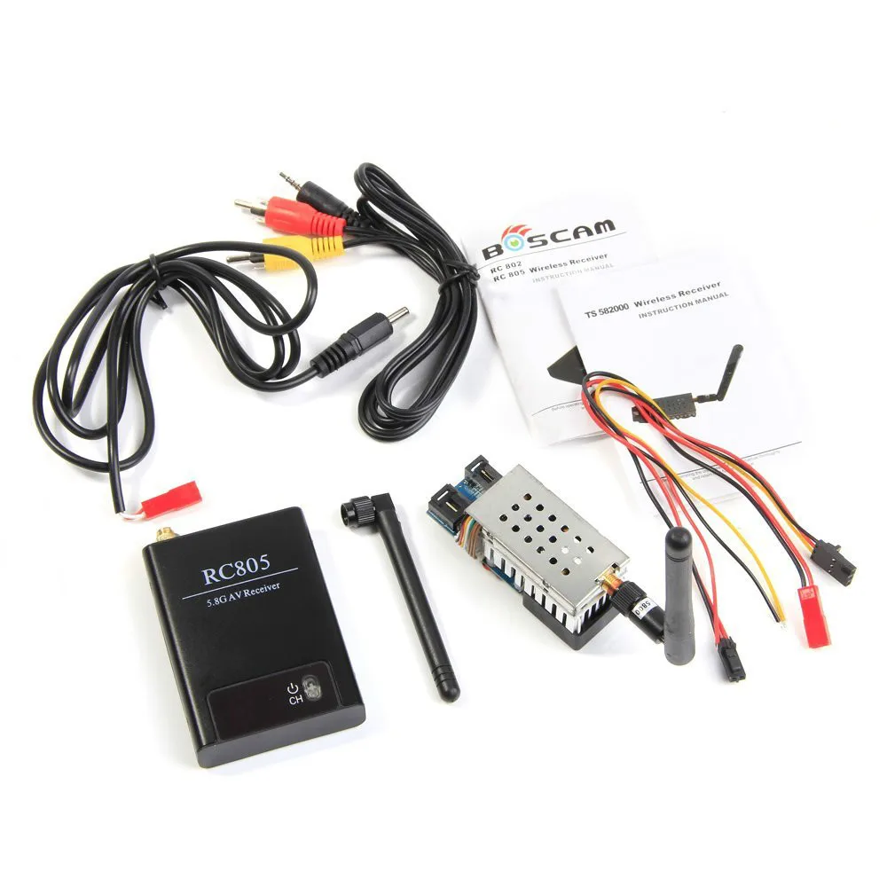  FPV Boscam Combo System 5.8Ghz 5.8g 2000mw Transmitter TS582000 TX RC805 Receiver RX 1024x600 Monit