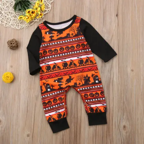Newborn Kids Baby Boy Girl Halloween Party Romper Fancy Costume Jumpsuit Toddler Kid Cotton Long Sleeve Rompers Playsuit Clothes