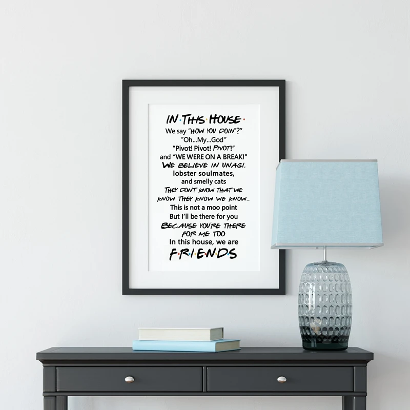 Friends Quotes TV Poster Canvas Print Living Room Decor