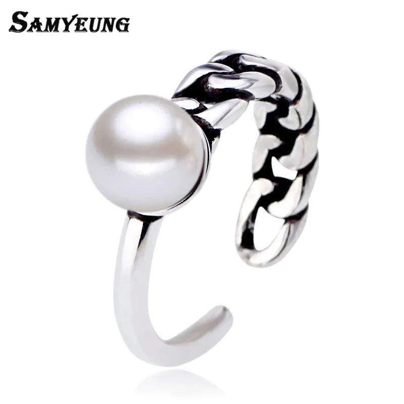 Samyeung свадебные жемчужные Регулируемые кольца для женщин ювелирные изделия