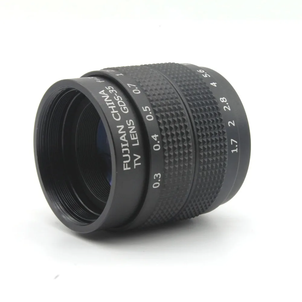 Горячая продажа черный 35 мм f1.7 CCTV объектив + C крепление 2 Марко кольца для Nikon 1 V1 J1