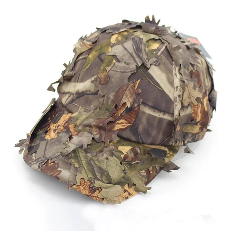 

Fashion Military Camouflage Baseball Hats Jungle Sniper hat 3D Real Tree leaf Camo Hunting hat caps